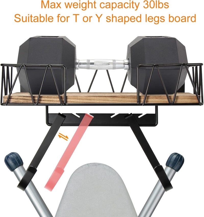 TJMOREE Ironing Board Holder Wall Mount - Laundry Room Iron and Ironing Board Hanger Laundry Room Decor Organization and Storage (T&V Shaped) - Image 5